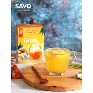 SAVO TRÀ HÒA TAN - VỊ GỪNG (Hộp 16 gói)