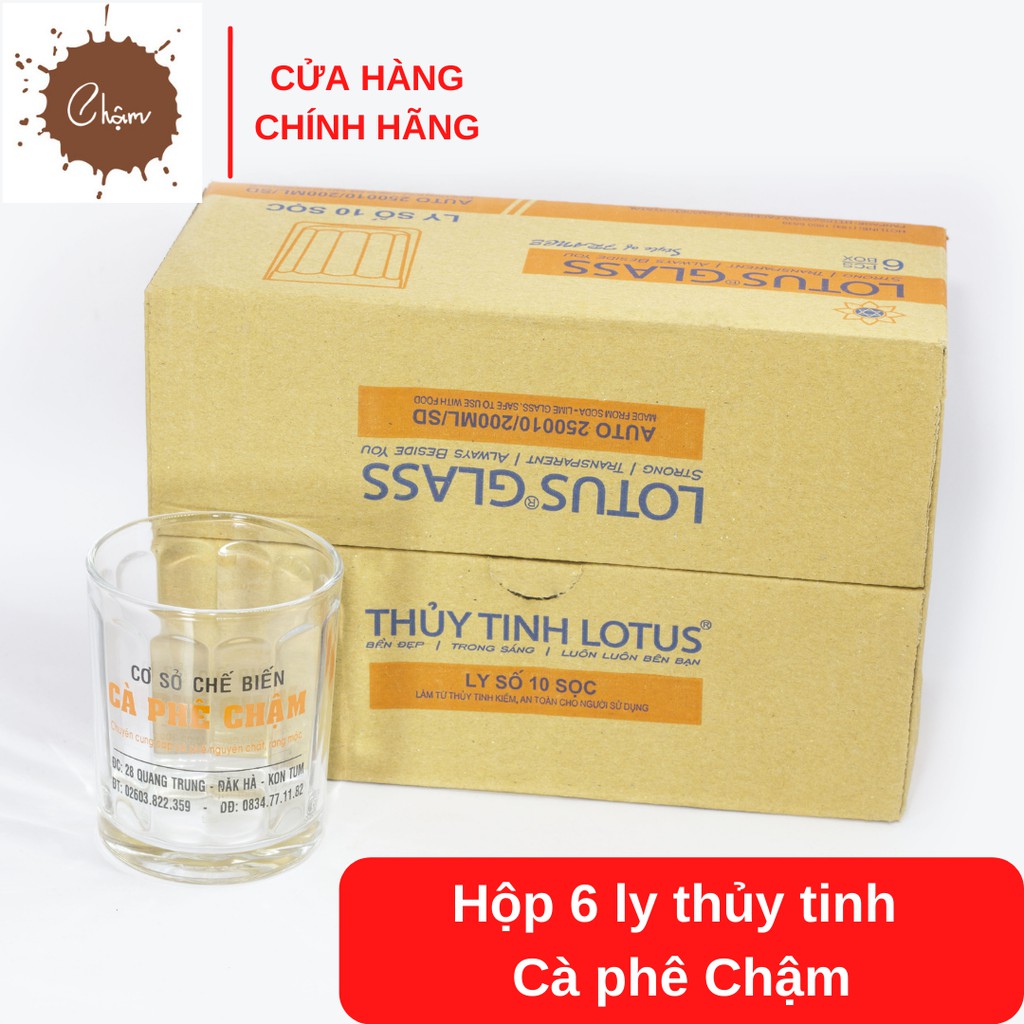 Hộp 6 ly thủy tinh Cà phê Chậm