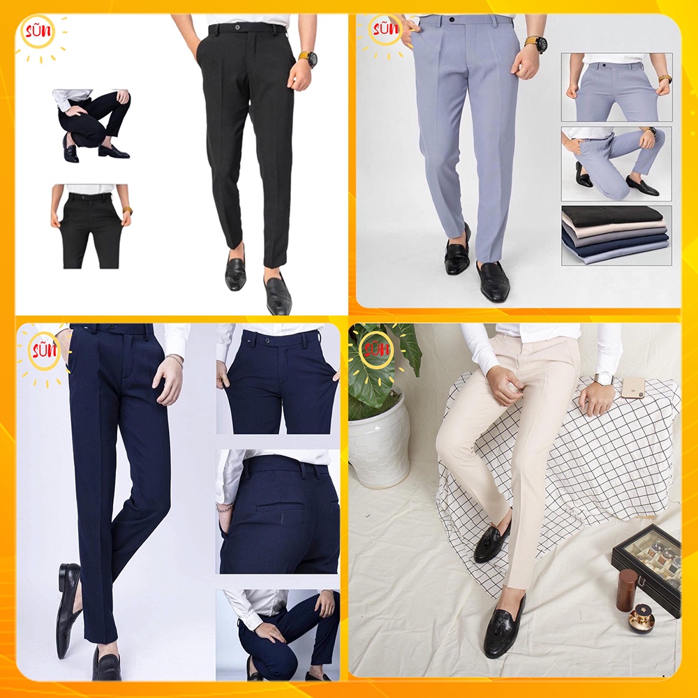♦Quần tây nam fom đứng, âu SUN cao cấp chất vải co dãn ống ôm, thời trang hàn quốc s19