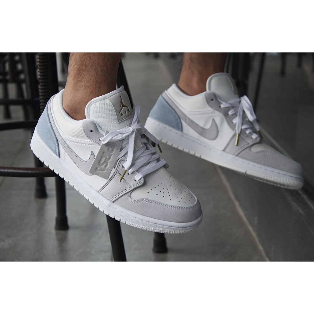 Giày thể thao Jordan 1 Low Xám Xanh Paris  Giày jd1 Sneaker nam nữ màu xám ghi thấp cổ hót trend