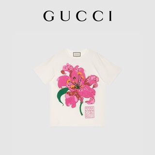 Áo thun cotton GUCCI Gucci họa tiết nghệ sĩ Ken Scott cho nam và nữ