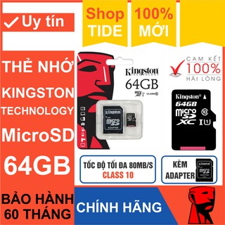 Mua Thẻ nhớ MicroSD Kingston 64GB – MicroSD Class10  – Bảo hành 5 năm – CHÍNH HÃNG – Kèm Adapter