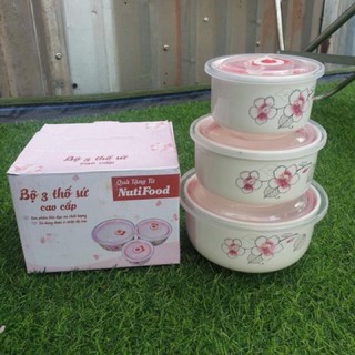 Bộ 3 thố sứ hút chân không Cao cấp