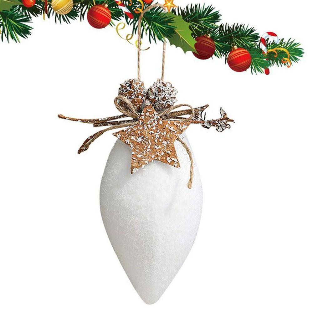 GLENES Christmas Balls White 1Pcs Christmas Tree Hanging Water Drop Snowflake Ornament