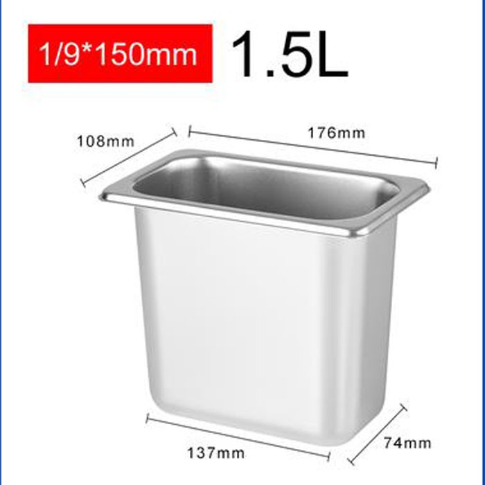 Khay Inox Đựng Thực Phẩm Đựng Thạch Topping Size GN 1/9