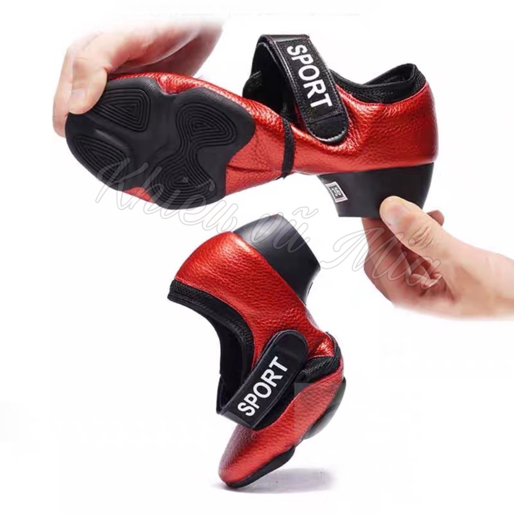 Giày Khiêu Vũ Đa Năng Quai Dán Pha Da