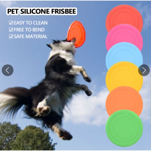 Đĩa bay huấn luyện chó silicone bền nhẹ, đồ chơi tương tác với cún