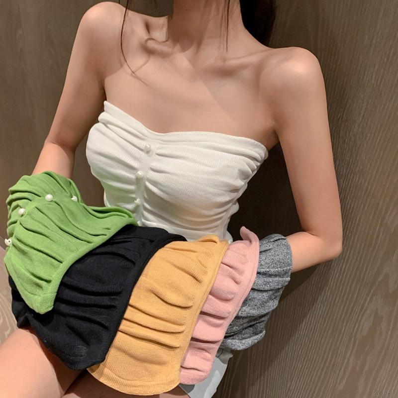 Áo ống dệt kim phong cách gợi cảm cho nữ