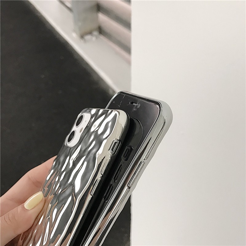 Ốp Điện Thoại Silicon Mềm Phối Kim Loại Bạc Cho Iphone 12 11pro Max 7plus Xr Xs | BigBuy360 - bigbuy360.vn