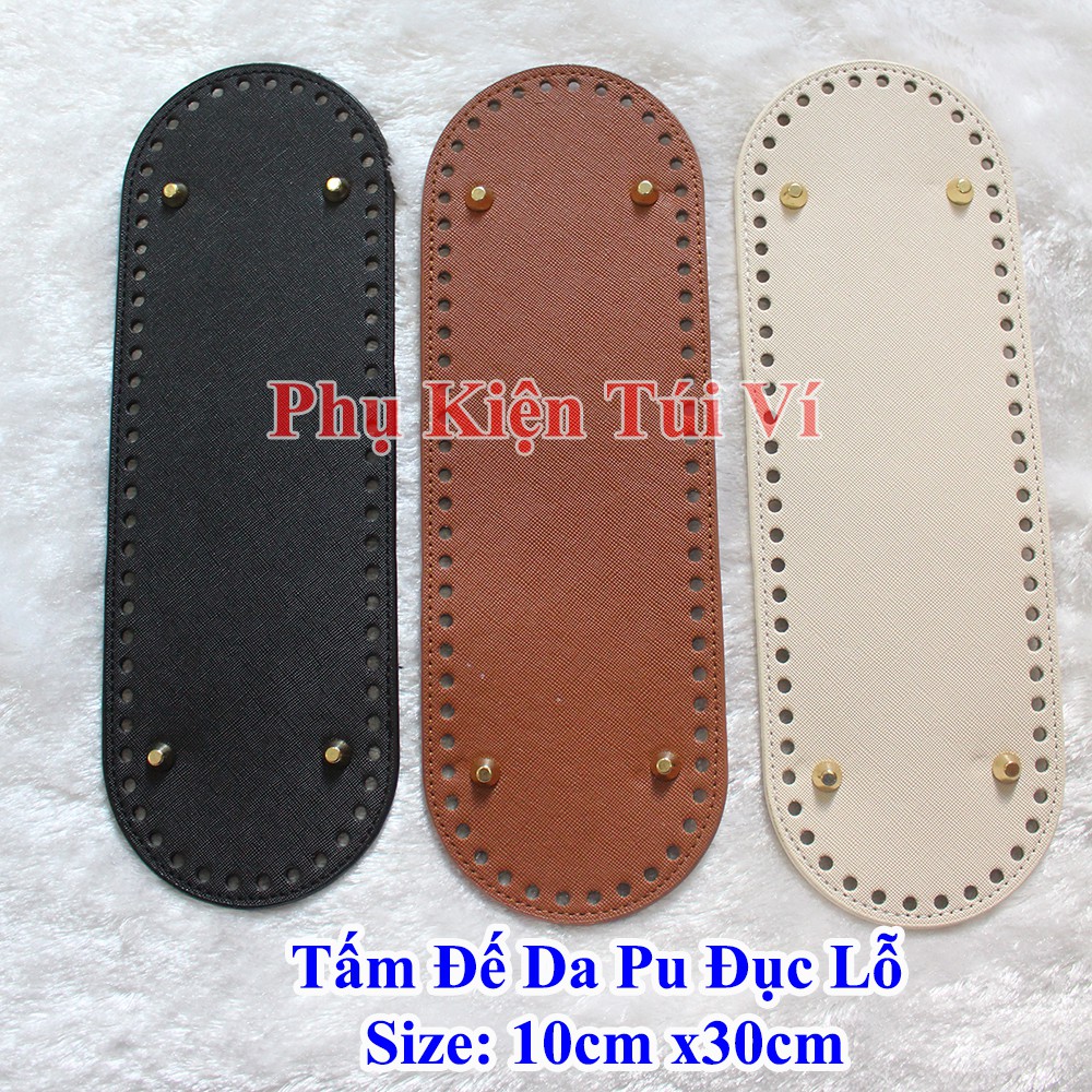 Tấm đế da pu đục lỗ Size 10cm x 30cm (80k/cái)