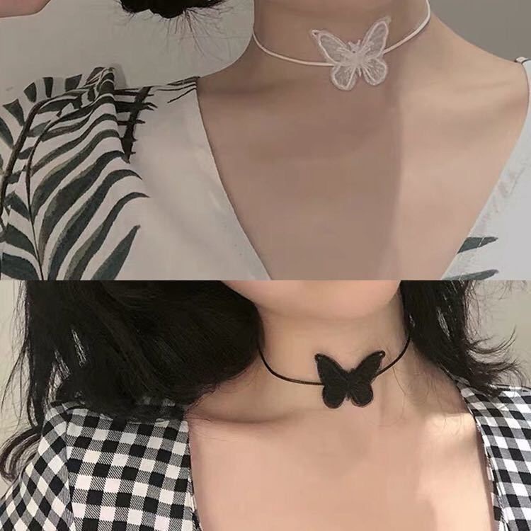 Simple Butterfly Lace Choker Necklace