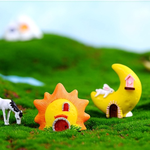 Đồ chơi Mô Hình ngôi sao, mặt trăng, đám mây, mặt trời đồ chơi trưng bày trang trí bể cá trang trí chậu cảnh