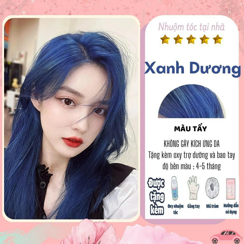 Thuốc nhuộm tóc màu Xanh Biển, Xanh Dương Cần Tẩy Tóc , kem nhuộm tóc tại nhà Nhuộm Tóc Xinhhh