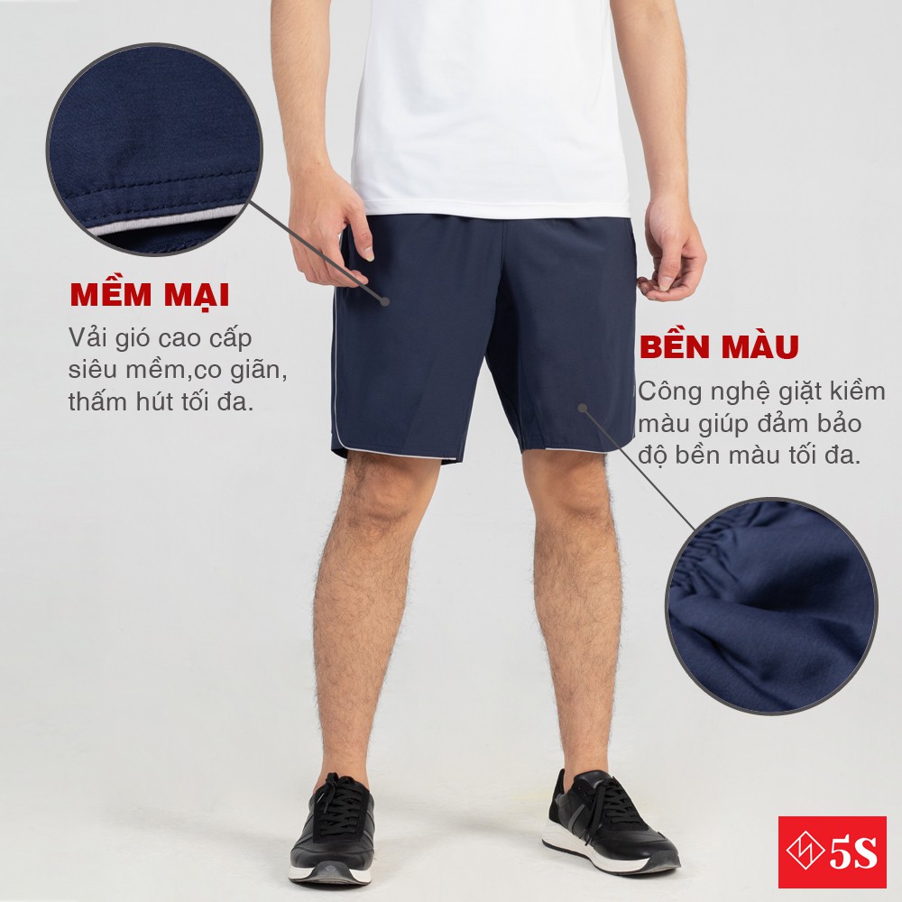 Quần Short Nam Vải Gió 5S (5 màu),  Siêu Nhẹ, Bền Màu, Dáng Thể Thao, Thiết Kế Trẻ Trung Năng Động (QSG001-05)