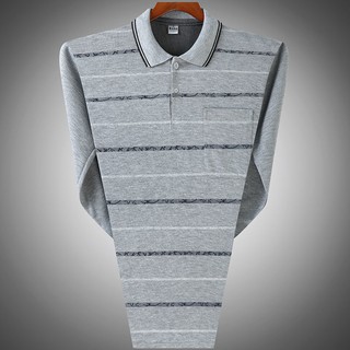 Áo Thun Polo Tay Dài Thời Trang Mùa Thu Cho Đàn Ông Trung Niên 40-60 Tuổi