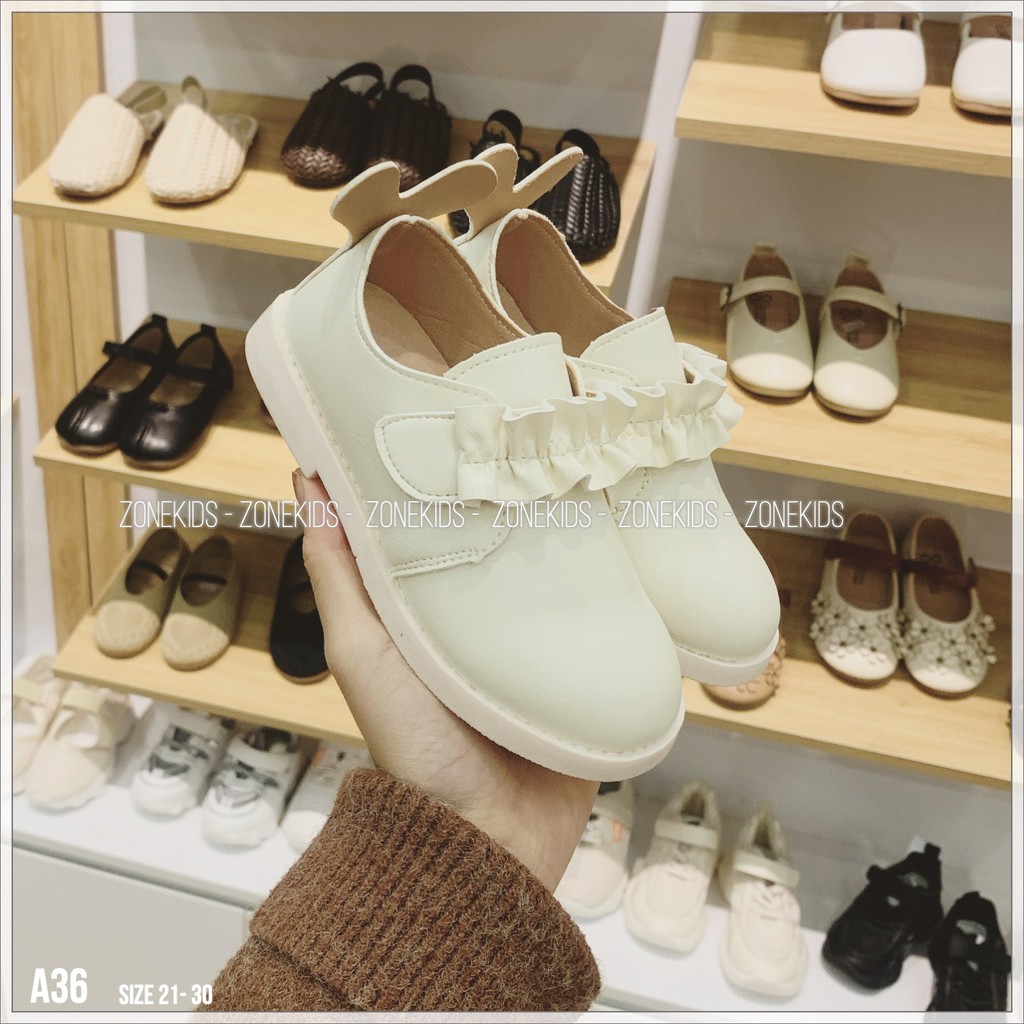 Giày búp bê quai ngang phối bào nhún cho bé gái Zonekids - A36