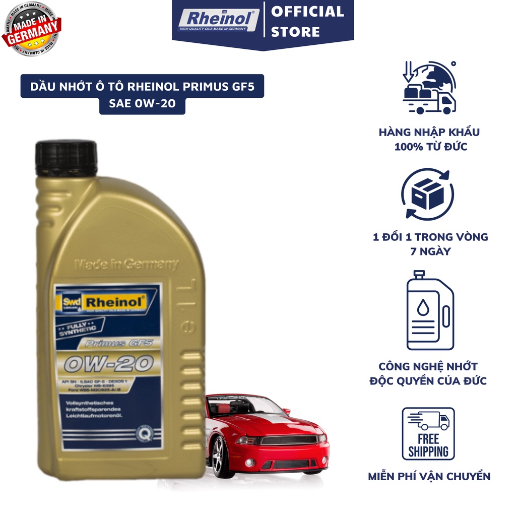 Dầu nhớt Ô Tô Rheinol Primus GF5 SAE 0W-20 - Hàng nhập khẩu cao cấp Đức 1L