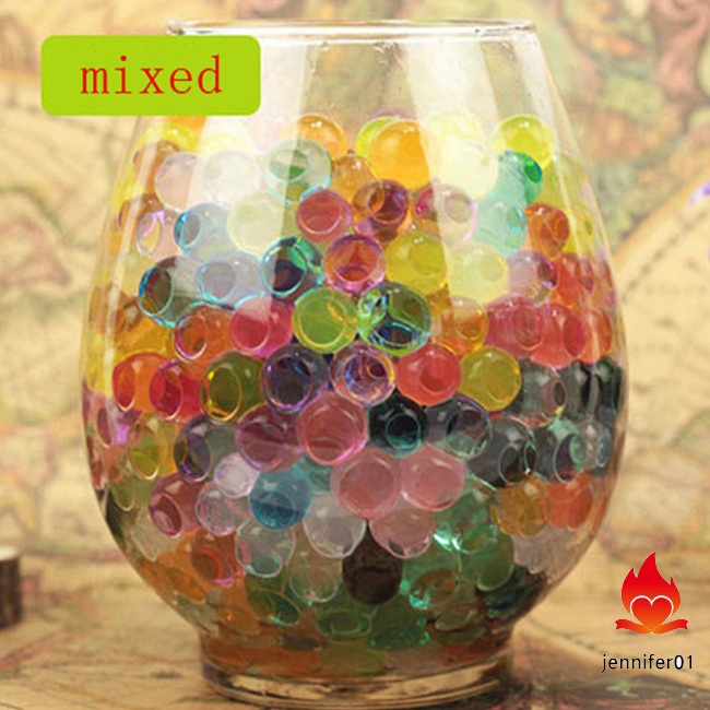 jennifer Pack of 100 PCS Wedding Crystal Water Bubble Bead Used for Sensory Toys and Décor Vase Filler, Soil, Plant decoration, Bamboo Plants (Mixed Colors)