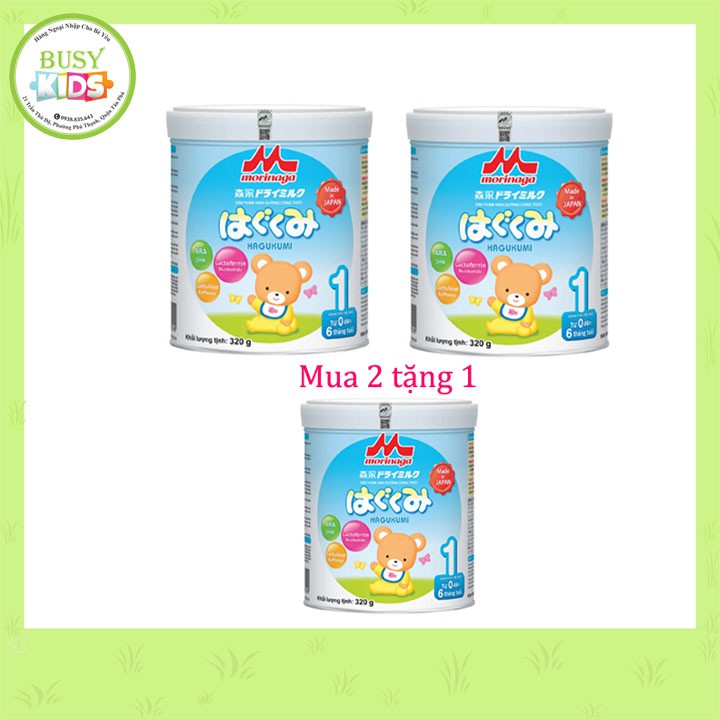 (Mua 2 tặng 1) Sữa Morinaga Hagukumi số 1 - 320gr (date 2022)