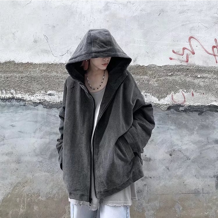 Áo bomber nam form rộng ulzzang unisex, Áo khoác bomber nam oversize nhung tăm kèm mũ học sinh đi chơi đi học hot trend