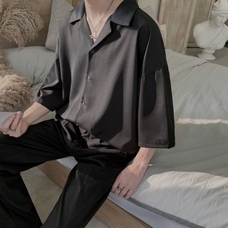Áo sơ mi trắng đen  trơn basic oversize nam nữ sm46
