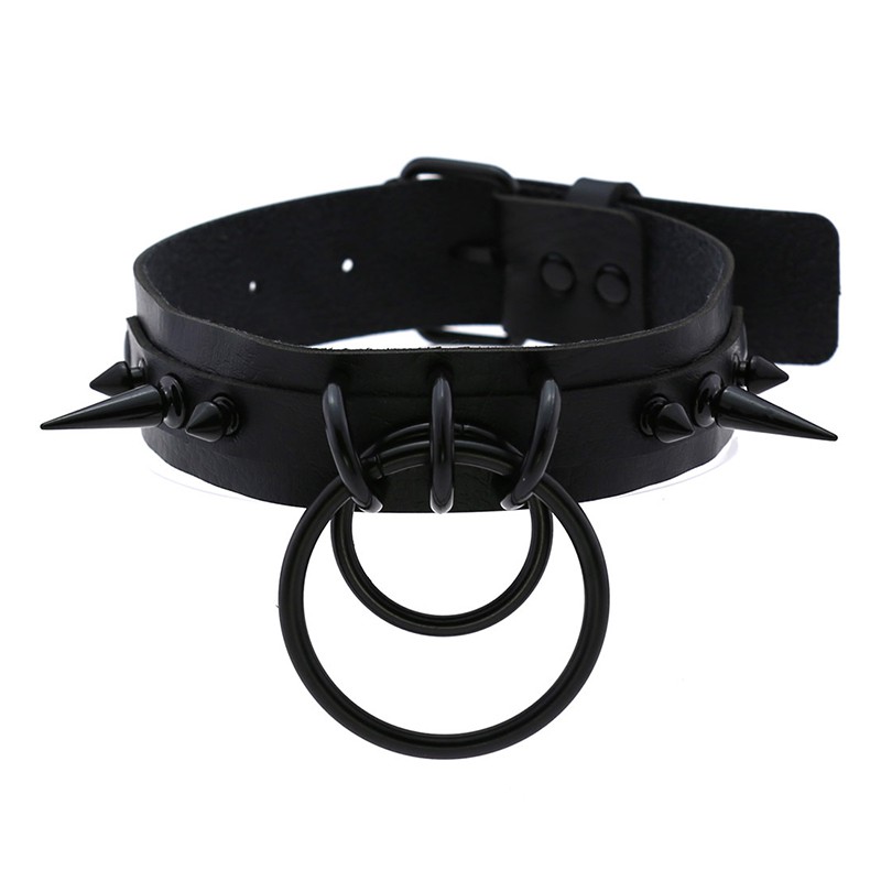 Vòng Cổ Choker Da PU Đính Đinh Tán Cá Tính Cho Nữ