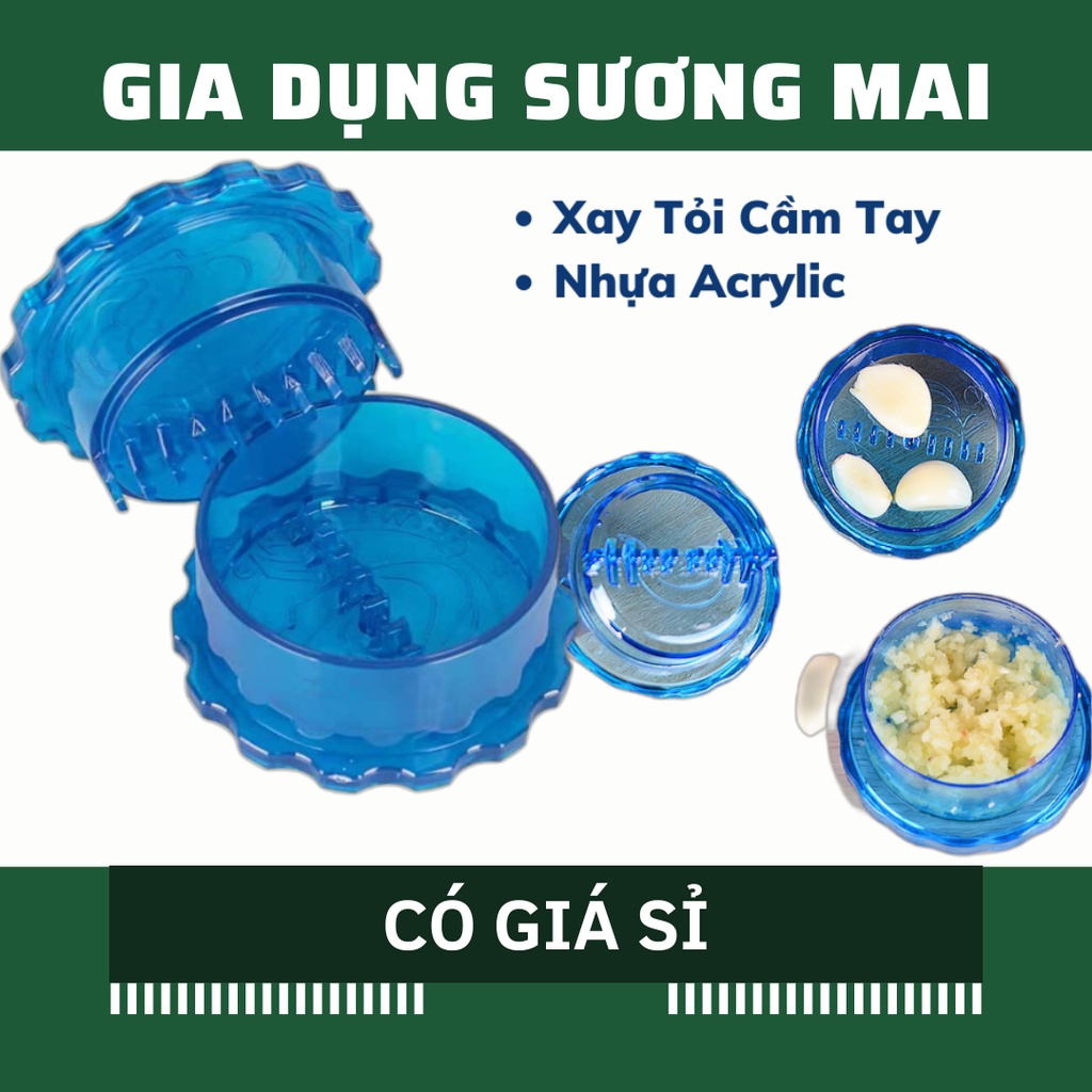 [Giá Sỉ] Dụng Cụ Xay Tỏi Cầm Tay Nhựa Acrylic Cao Cấp