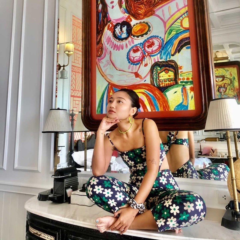 DAISY JUMP SUIT - Jumpsuit  hoạ tiết hoa xanh đáng yêu