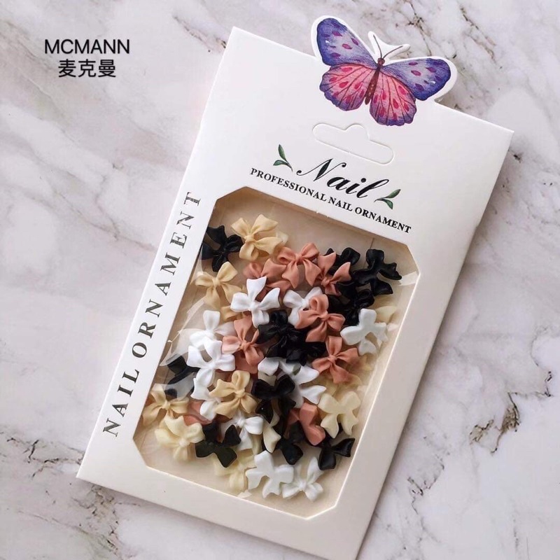 Set Phụ Kiện Nơ Đính Móng Mix Màu