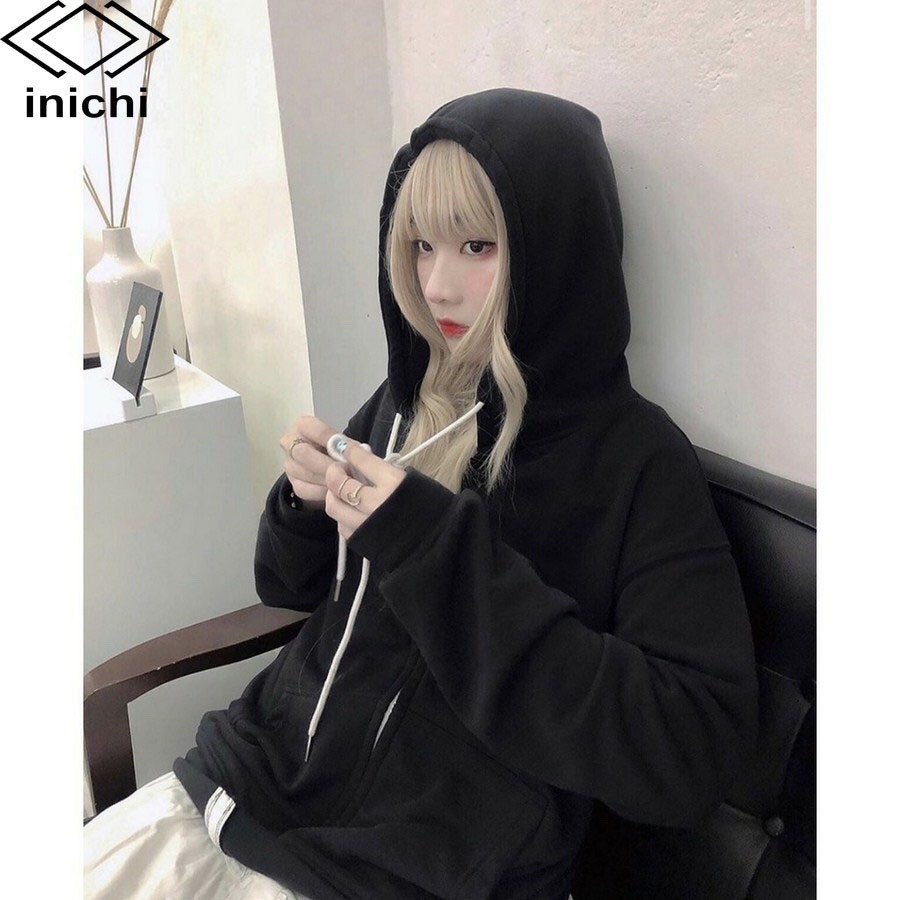 Áo Hoodie unisex INICHI A846 chất nỉ ngoại form rộng có mũ cho cả nam nữ in chữ POWR