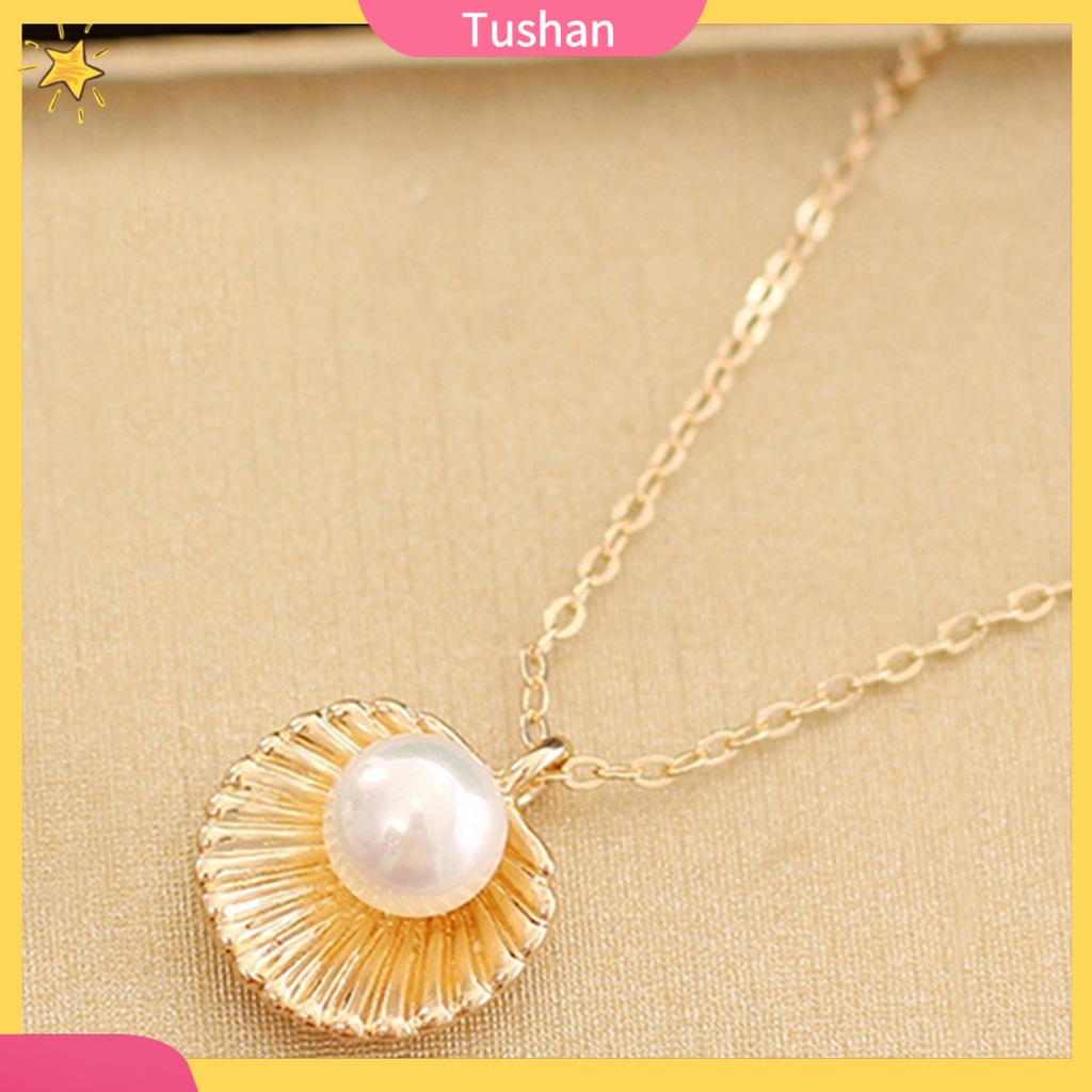 Dây chuyền mặt hình vỏ sò ngọc trai thời trang nữ thanh lịch