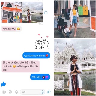 Áo Kimono Mix Thổ Cẩm Trắng Đen