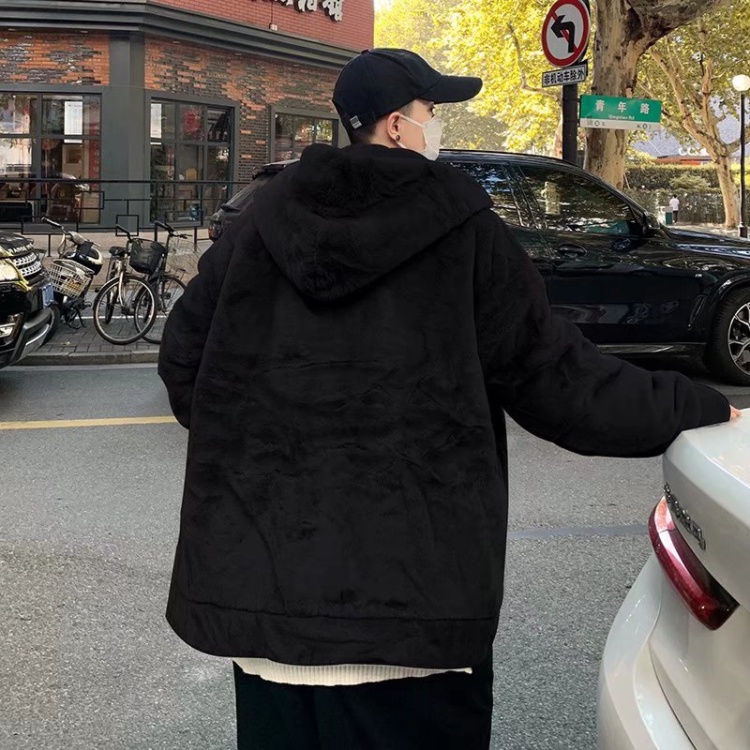 Áo Khoác cotton Dáng Rộng Có Nón Trùm Đầu Và Khóa Kéo Thời Trang unisex