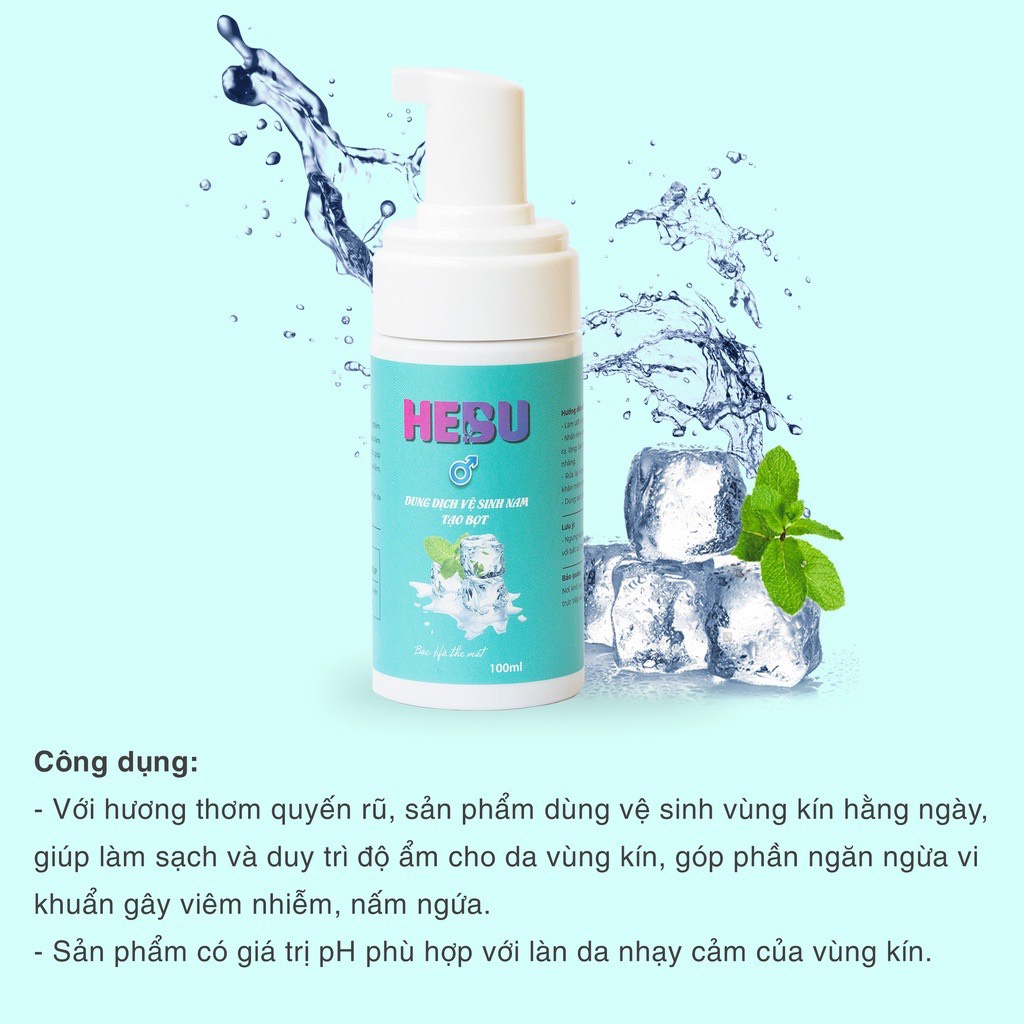 Dung dịch vệ sinh nam HEBU khử mùi tự nhiên, giảm viêm ngứa 100ml