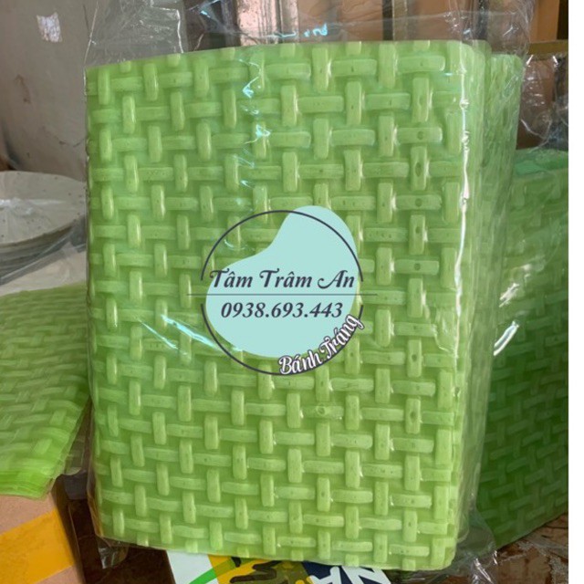 1kg Bánh tráng hình chữ nhật lá dứa 18x30