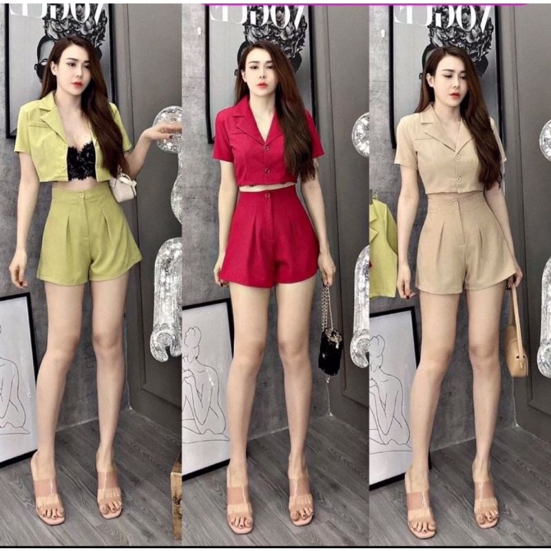 Set vest croptop sang chảnh , loại 1