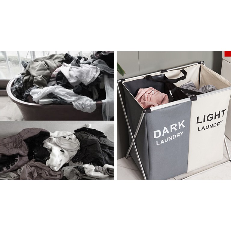 Giỏ đựng đồ giặt nhiều ngăn bằng vải chống thấm COZY HomeDecor | BigBuy360 - bigbuy360.vn