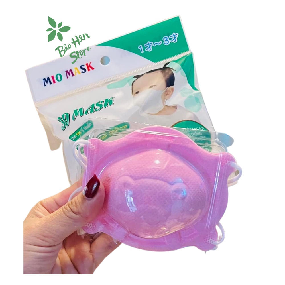 Khẩu Trang Cho Em Bé 3D MIO MASK (Set 3 Chiếc) Khẩu Trang Con Gấu Có Thể Dùng Cho Em Bé Sơ Sinh 1 Tuổi Đến 3 Tuổi