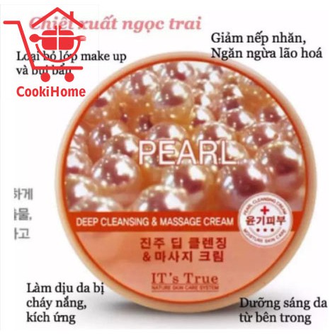 Kem Massage sạch sâu, trắng da, tái tạo da Cellio  Ngọc Trai IT'S TRUE PEARL DEEP CLEANSING & MASSAGE CREAM