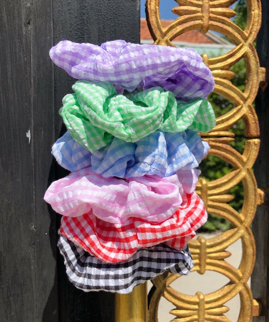 [SỈ] Cột tóc SCRUNCHIES caro vải đẹp