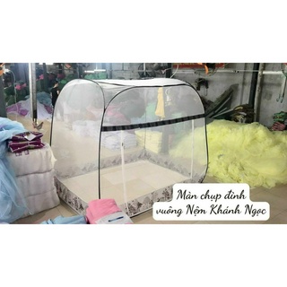 Mùng chụp tự bung đỉnh vuông cao cấp chân viền chống muỗi  ,dễ gấp gọn siêu tiện lợi ( có mùng em bé)