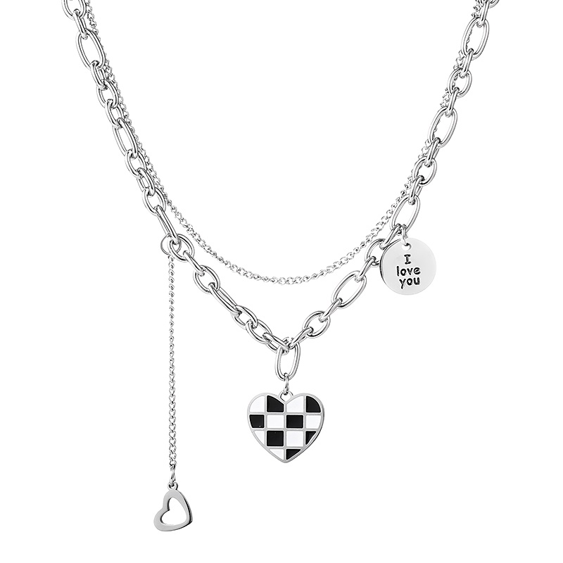 Vòng cổ choker DODDER nhiều lớp mặt tròn màu bạc thời trang cá tính cho nữ