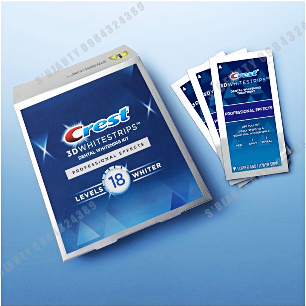 Miếng dán trắng răng Crest 3D White - Gói lẻ gồm 2 miếng dán giúp trắng răng, thơm miệng