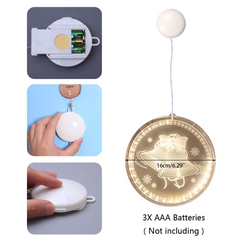 Đèn LED Có Giác Hút Gắn Cửa Sổ Trang Trí Giáng Sinh