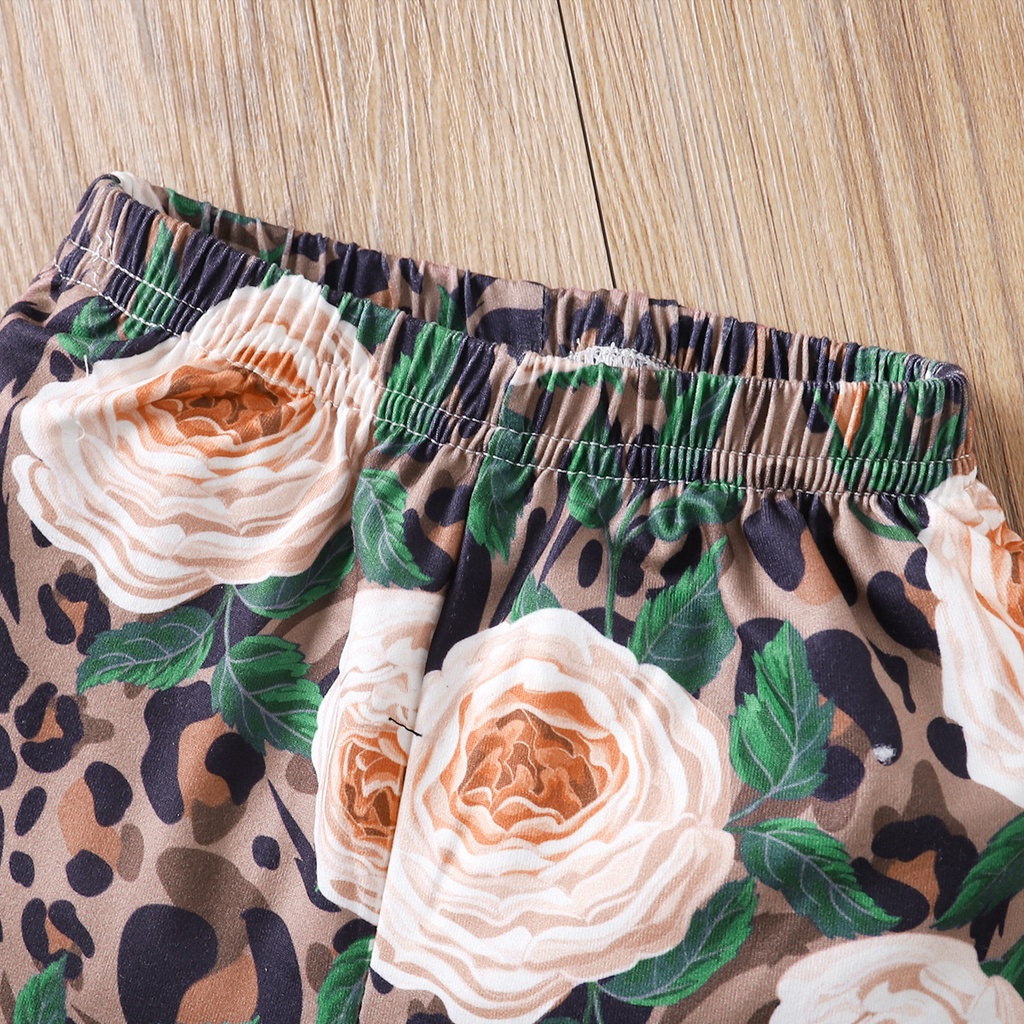 Bộ 3 món Mikrdoo gồm áo ren + quần in hoa + băng đô thời trang mùa hè dành cho bé gái