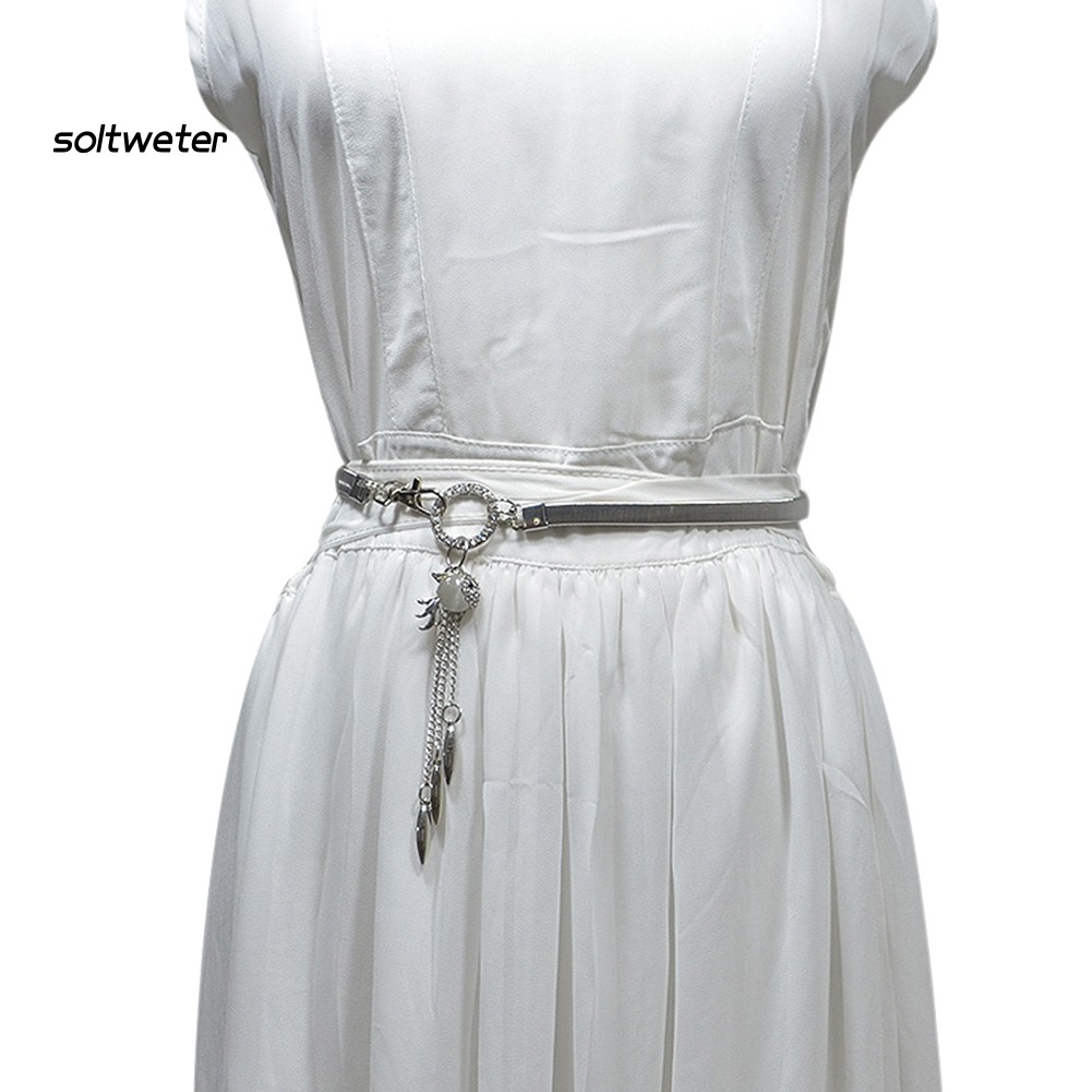 Thắt Lưng Mặt Hình Cá Vàng Kim Loại Đính Đá Thời Trang Cho Nữ