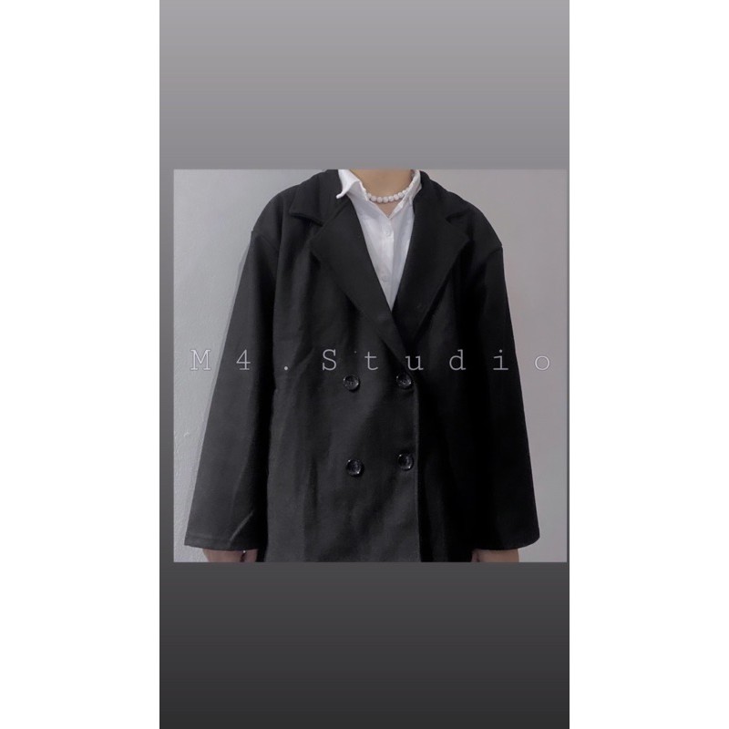 [Mã FASHION10KP giảm 10K đơn 50K] áo blazer màu đen nam nữ -Meo4.store