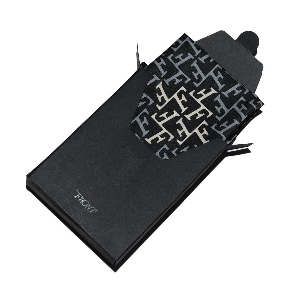FRONT The Knight F Abundant Square Scarf D523 - BLACK ♟ Khăn FRONT chất liệu lụa Latin màu đen