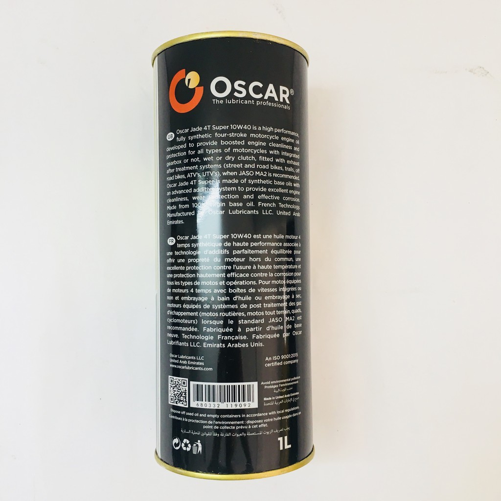 NHỚT OSCAR JADE 4T 10W-40  1L ( CHO XE SỐ) (HỘP ĐEN)