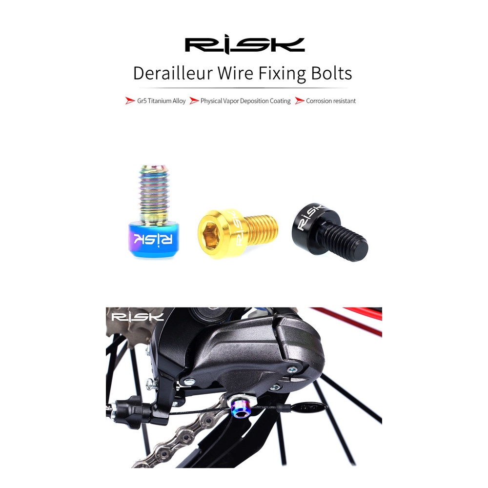Set 2 Ốc Vít Hợp Kim Titan Dùng Để Cố Định Dây Cáp Xe Đạp Leo Núi M5x9